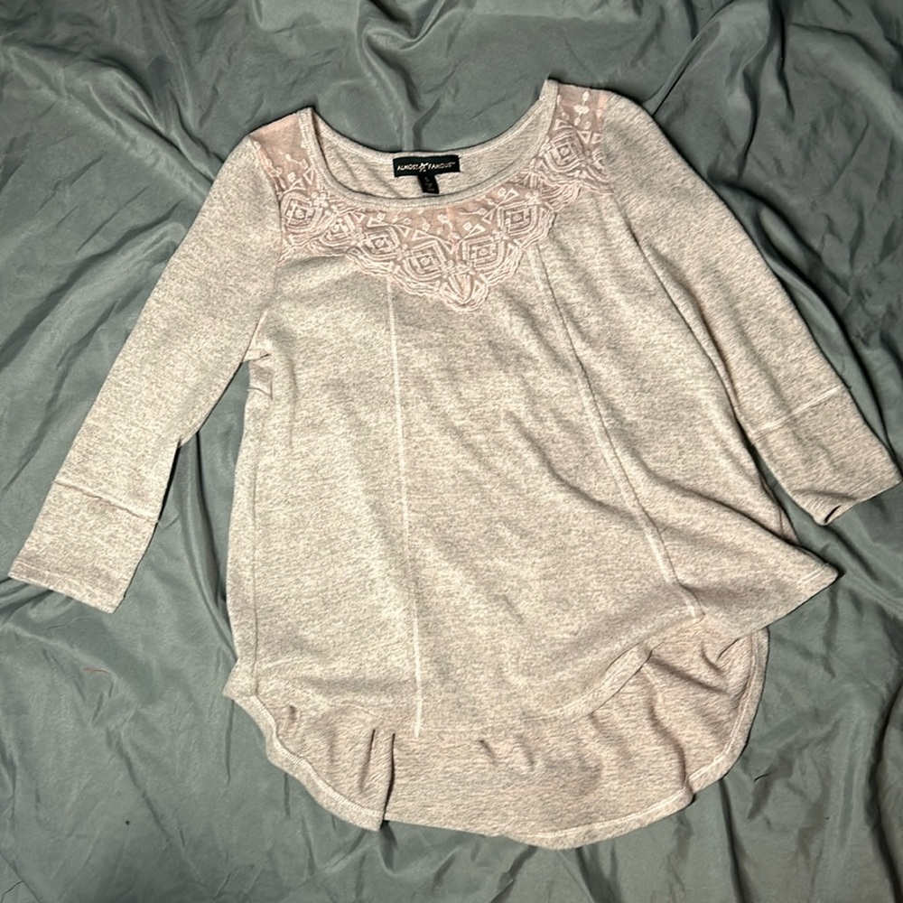 Almost Famous Pink/Grey Blouse~Small